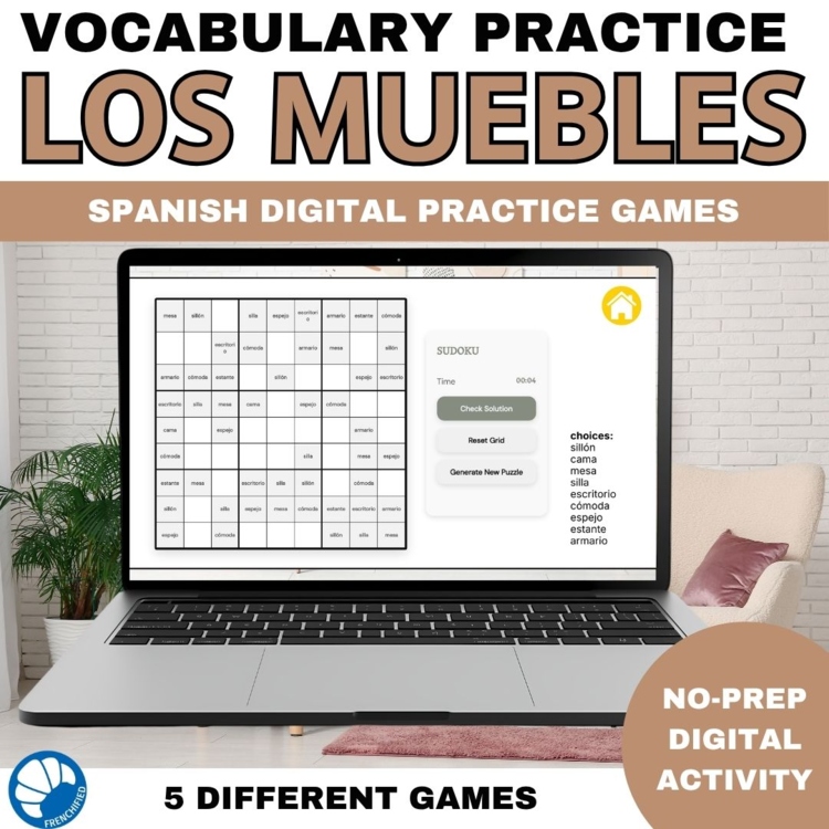 Spanish Furniture Vocabulary Games | Los Muebles Activities