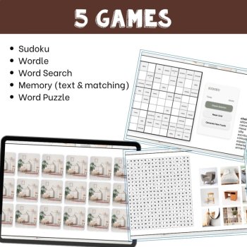 Spanish Furniture Vocabulary Games | Los Muebles Activities, image 3