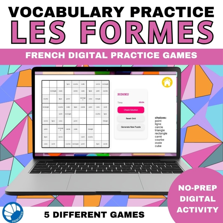French vocabulary activity practice games shapes les formes