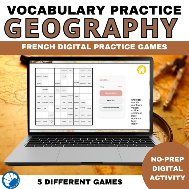 French Geography Vocabulary Games | La Géographie Activities