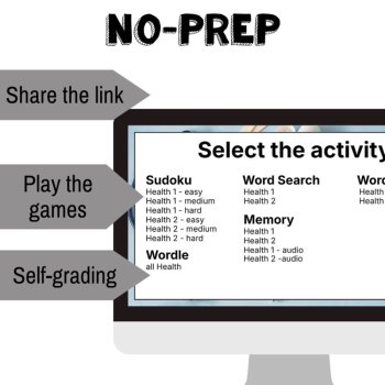 French vocabulary activity practice games health la santé medicine, image 2