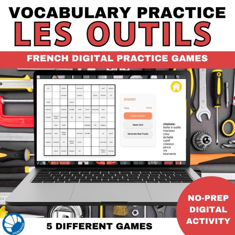 French Tools Vocabulary Games | Les Outils