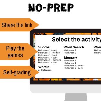 French vocabulary activity practice games Halloween la Toussaint, image 2