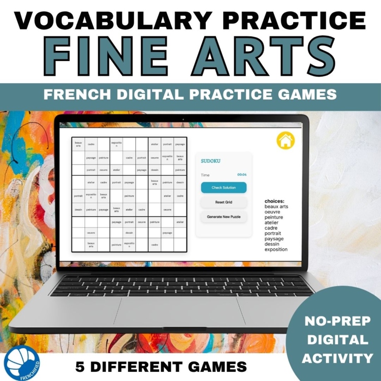 French Fine Arts Vocabulary Games | Les Beaux-Arts Activities