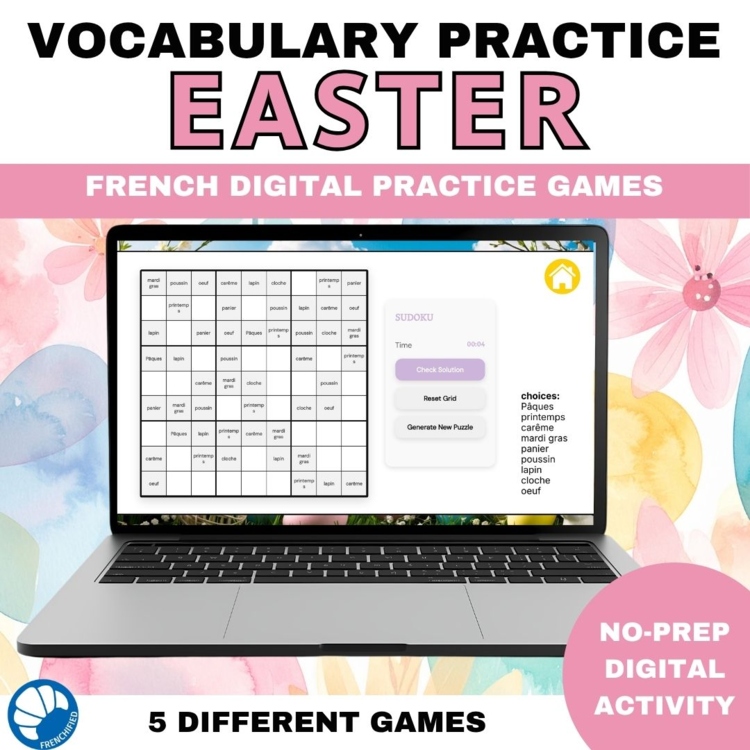 French vocabulary activity practice games Easter le Pâques