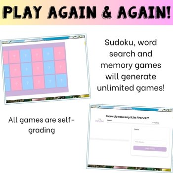 French vocabulary activity practice games Easter le Pâques, image 4