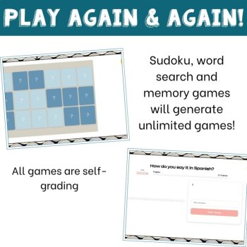 Spanish Numbers 11 to 20 Vocabulary Games | Teens and Tens Number Practice, image 4