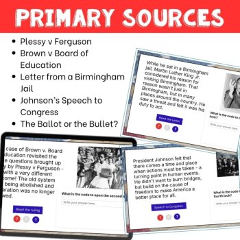 US History Digital Escape Rooms Bundle | American History Review Activities, image 3