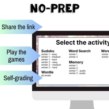 French vocabulary activity practice games winter l'hiver, image 2