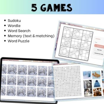 French vocabulary activity practice games winter l'hiver, image 3