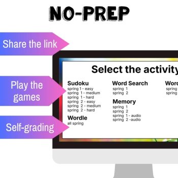 French vocabulary activity practice games spring le printemps, image 2