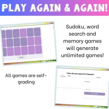French vocabulary activity practice games spring le printemps, image 4