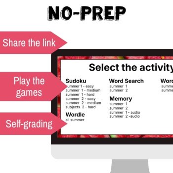 French vocabulary activity practice games summer l'été NO PREP self-grading, image 2