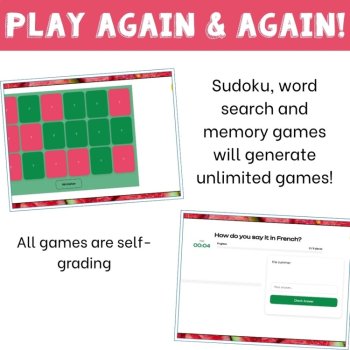 French vocabulary activity practice games summer l'été NO PREP self-grading, image 4