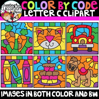 Color by Code Alphabet Clipart Bundle |Color by Number, image 4