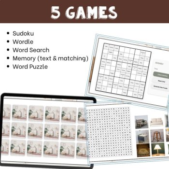 French vocabulary activity practice games furniture les meubles, image 3