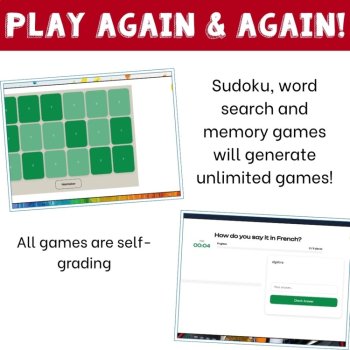 French school vocabulary activity practice games school subjects classes, image 4