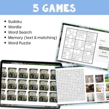 Spanish vocabulary activity practice games rooms in house 6 different activities, image 3