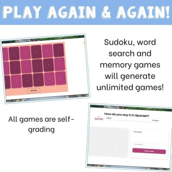 Spanish vocabulary activity practice games rooms in house 6 different activities, image 4