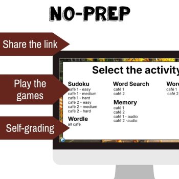 Spanish Food Vocabulary Games | Comida Vocab Activities for Spanish Class, image 2