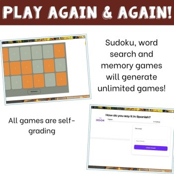 Spanish Food Vocabulary Games | Comida Vocab Activities for Spanish Class, image 4