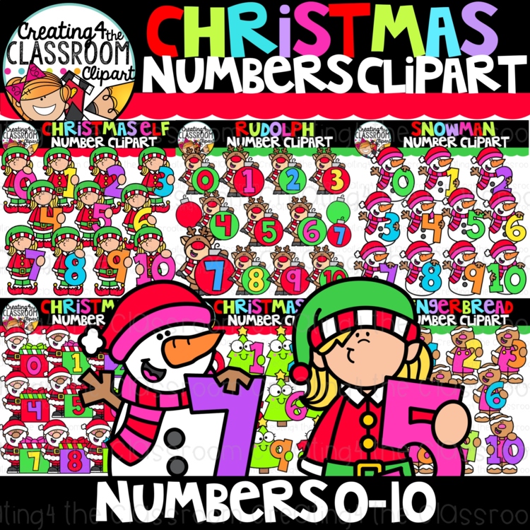 Christmas Number Clipart Bundle {Number Clipart}