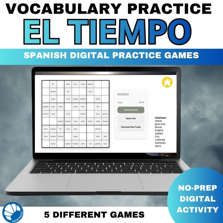 Spanish vocabulary activity practice games weather 6 different activities