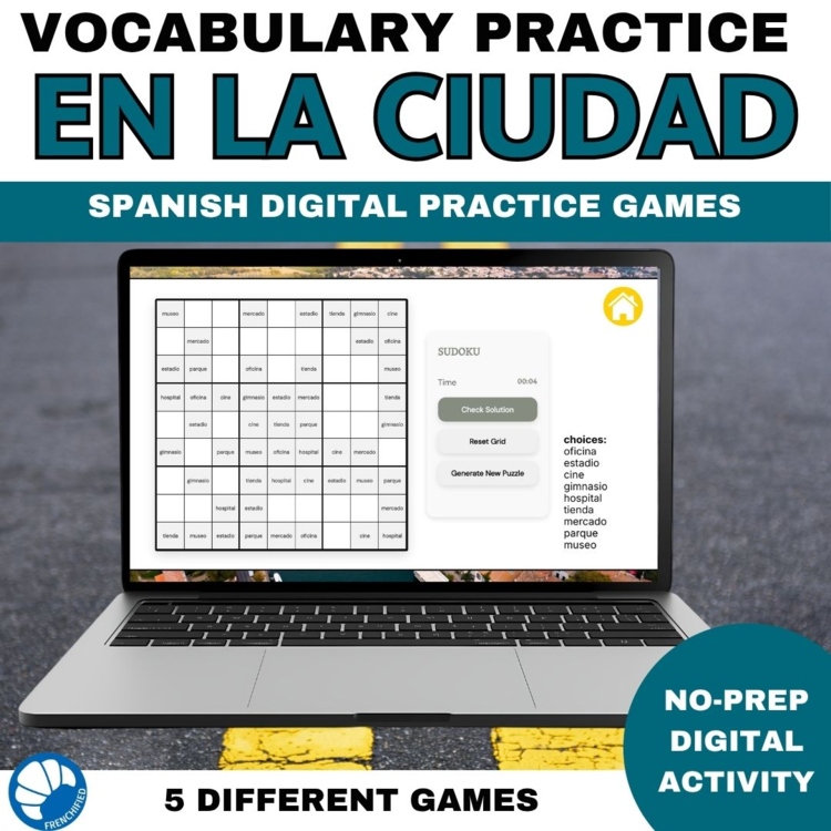 Spanish vocabulary activity practice games places in town 6 different activities