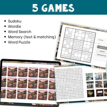 Spanish vocabulary activity practice games places in town 6 different activities, image 3