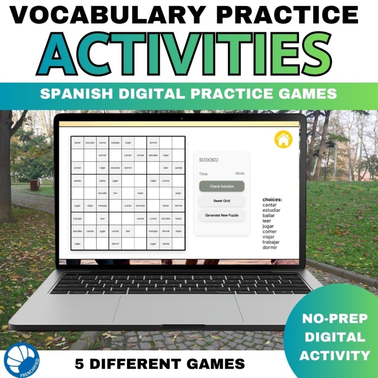 Spanish Vocabulary Practice | Los Verbos Games and Activities