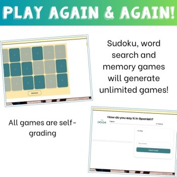 Spanish Vocabulary Practice | Los Verbos Games and Activities, image 4