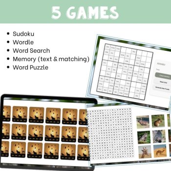 Spanish vocabulary activity practice games animals 6 different activities, image 3