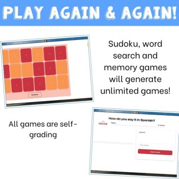 Spanish School Vocabulary Games | 6 No-Prep Digital Activities, image 4