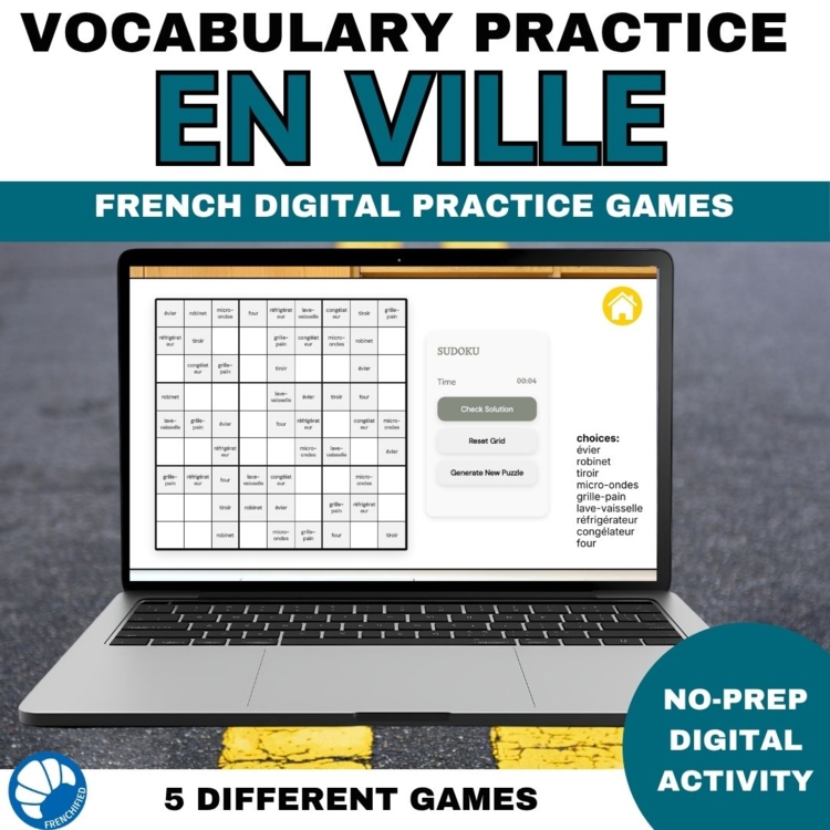 French Places in Town Vocabulary Practice Activities for La Ville Unit no prep