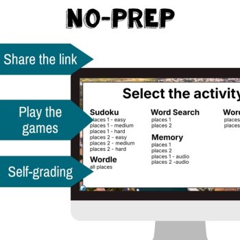 French Places in Town Vocabulary Practice Activities for La Ville Unit no prep, image 2