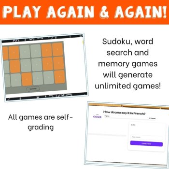 French Kitchen Cooking Vocabulary Games Activities for Review Practice no prep, image 4