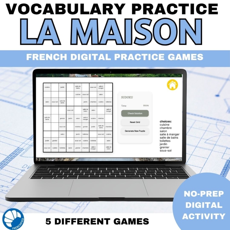 La Maison French Activities for Rooms in a House Vocabulary no prep games