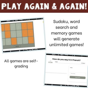 French Review Games for Café Food Vocabulary Practice Activities 6 games no prep, image 4