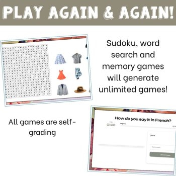 Spanish Clothing Vocabulary Games | 6 Digital Activities, image 4