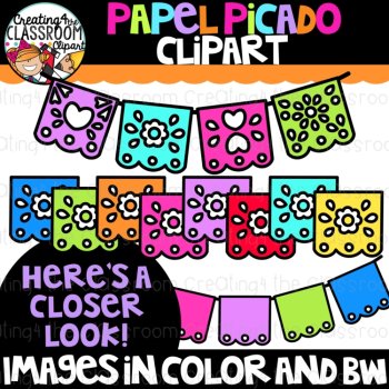 Papel picado Clipart {Mexican banner Clipart}, image 2