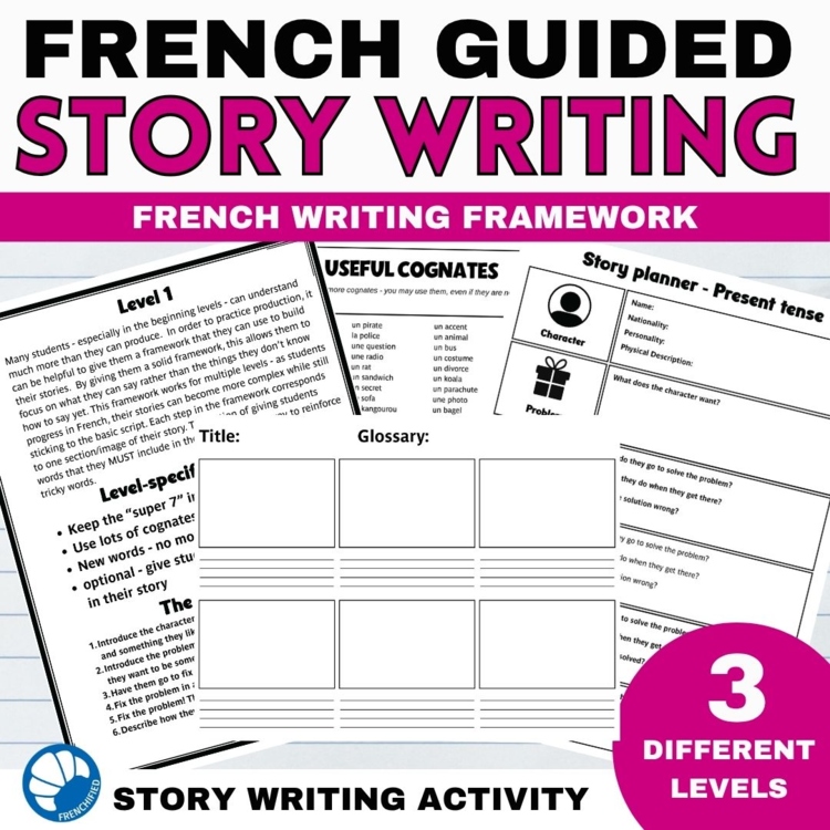 French Story Writing Framework Guided French storytelling planner and resources