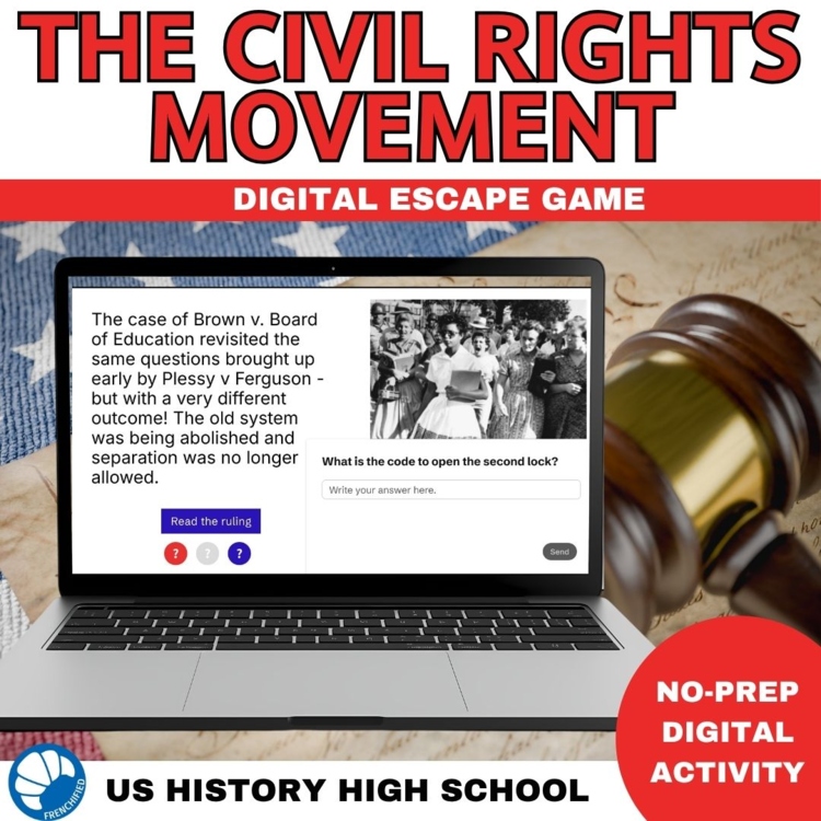 Civil Rights Movement High School Digital Escape Room | US History
