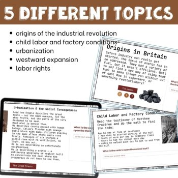 Industrial Revolution High School | US History Digital Escape Game, image 3