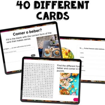 Spanish 1 ER Verbs Digital Conjugation Game Comer and Beber Practice, image 3