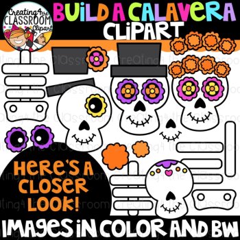 Build a Calavera Clipart {Sugar skull Clipart}, image 2