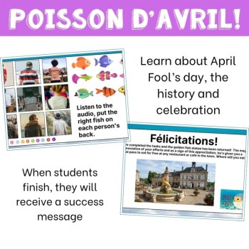 April Fools Day French digital escape game in French - reading, vocab, listening, image 4
