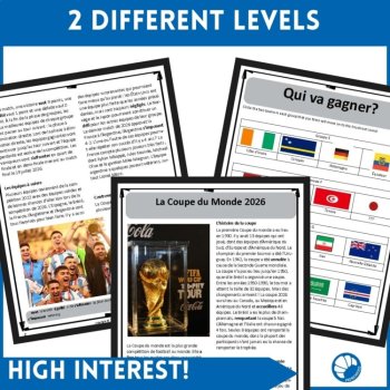French reading comprehension activity & questions Coupe du Monde World Cup 2026, image 2