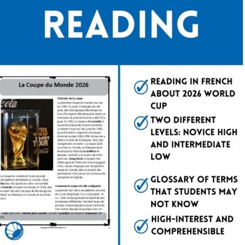 French reading comprehension activity & questions Coupe du Monde World Cup 2026, image 3