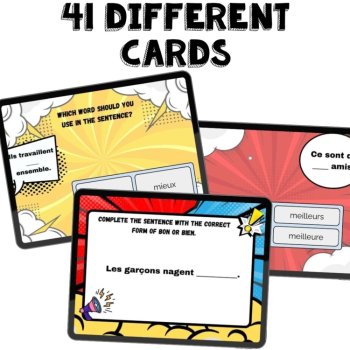 Meilleur and mieux adverb and adjectives French Boom Cards practice activity, image 3