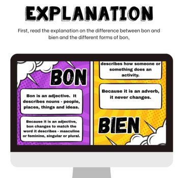 Bon vs Bien French Boom Cards | Adjective and Adverb Practice, image 2